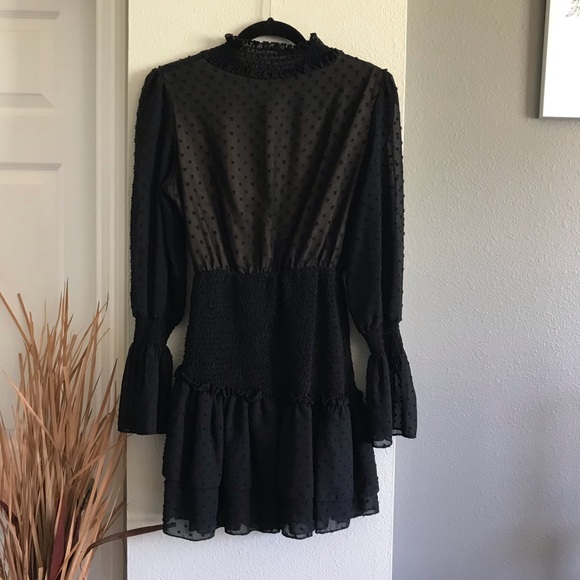 📫 SOLD 📫  Smock High Neck Poms Ruffle Dress - Picture 6 of 6